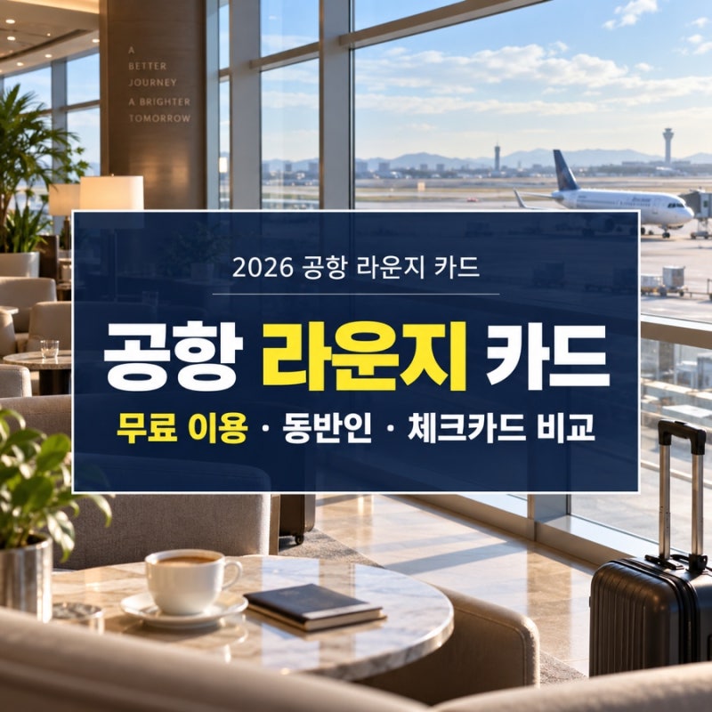 공항 라운지 카드 추천 2026, PP카드·더라운지·체크카드까지 총정리