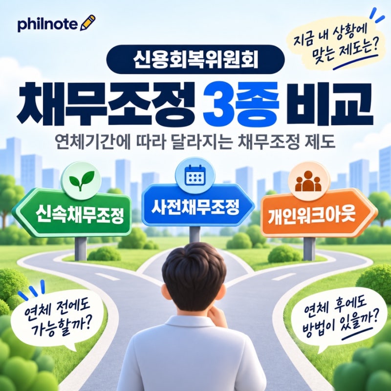 신용회복위원회 채무조정 비교｜신속·사전·개인워크아웃 차이 정리