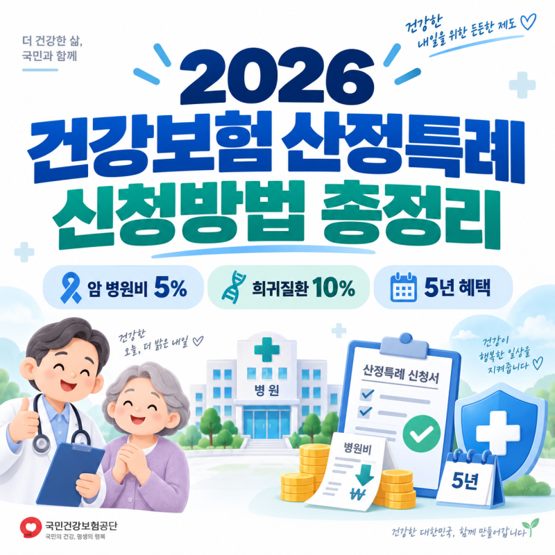 2026 건강보험 산정특례 신청방법 총정리｜암 병원비 5%·희귀질환 10%, 5년 혜택 받는 법