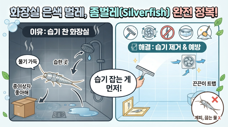 [내궁내찾] 화장실에서 은색 벌레가 나왔다면? 좀벌레 생기는 이유와 확실한 퇴치법
