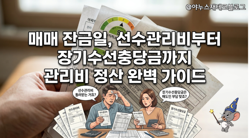 [부동산 꿀팁] 매매 잔금일, 선수관리비부터 장기수선충당금까지 관리비 정산 완벽 가이드