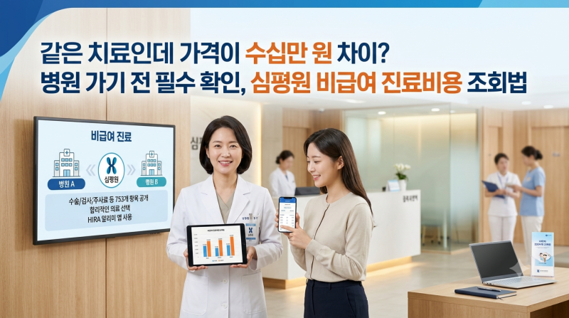 같은 치료인데 가격이 며칠 차이? 병원 가기 전 필수 확인, 심평원 비급여 진료비용 조회법