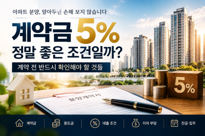 아파트 분양에서 계약금5%가 정말 좋은 조건일까??