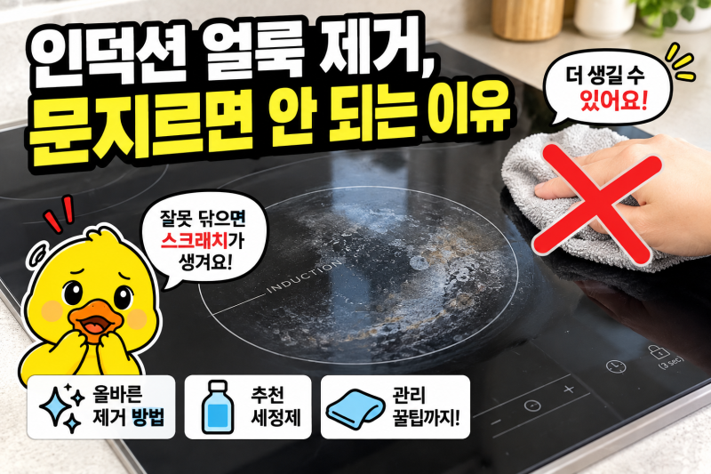 인덕션 얼룩 제거, 문지르면 안 되는 이유