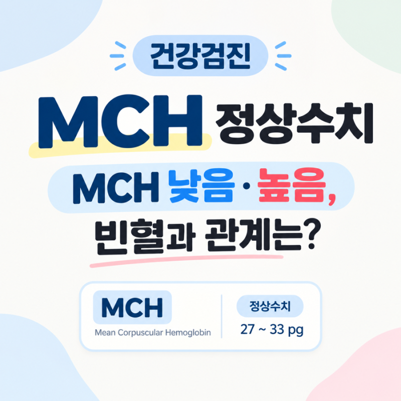 건강검진 MCH 정상수치｜MCH낮음·높음, 빈혈과 관계는?