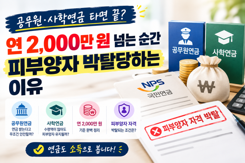 "공무원·사학연금 타면 끝? 연 2,000만 원 넘는 순간 피부양자 박탈당하는 이유"