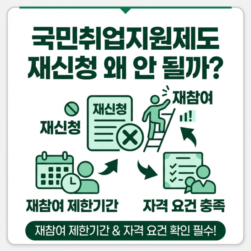 국민취업지원제도 재신청, 왜 '지금은 안 된다'는 걸까
