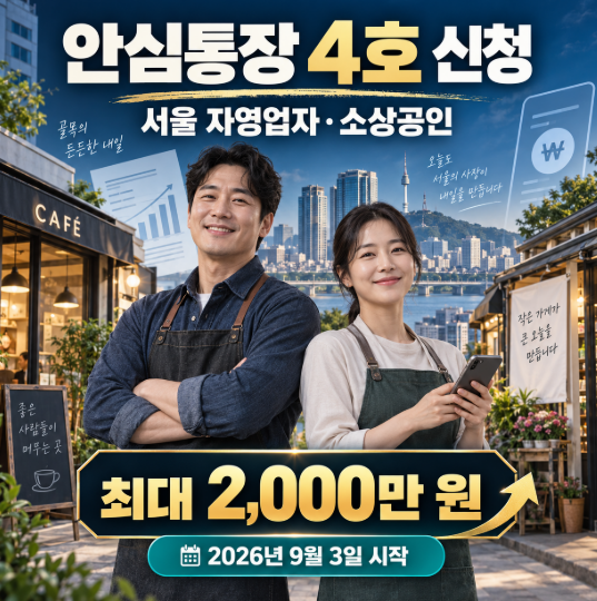2026 서울시 안심통장 4호 신청방법,자영업자 조건·금리·5부제 정리
