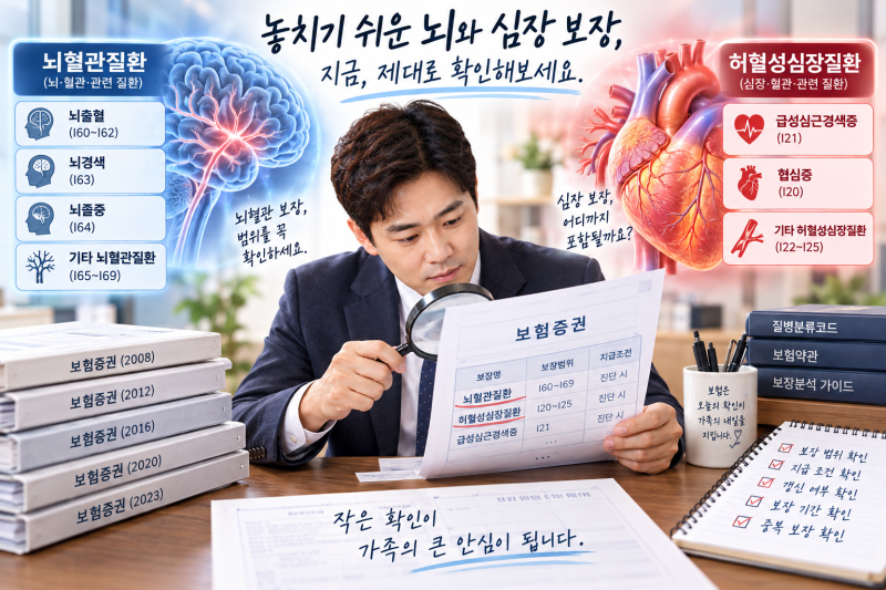 [뇌혈관 심장질환 보험] 뇌경색·협심증 보장되나요? 체크리스트 3가지