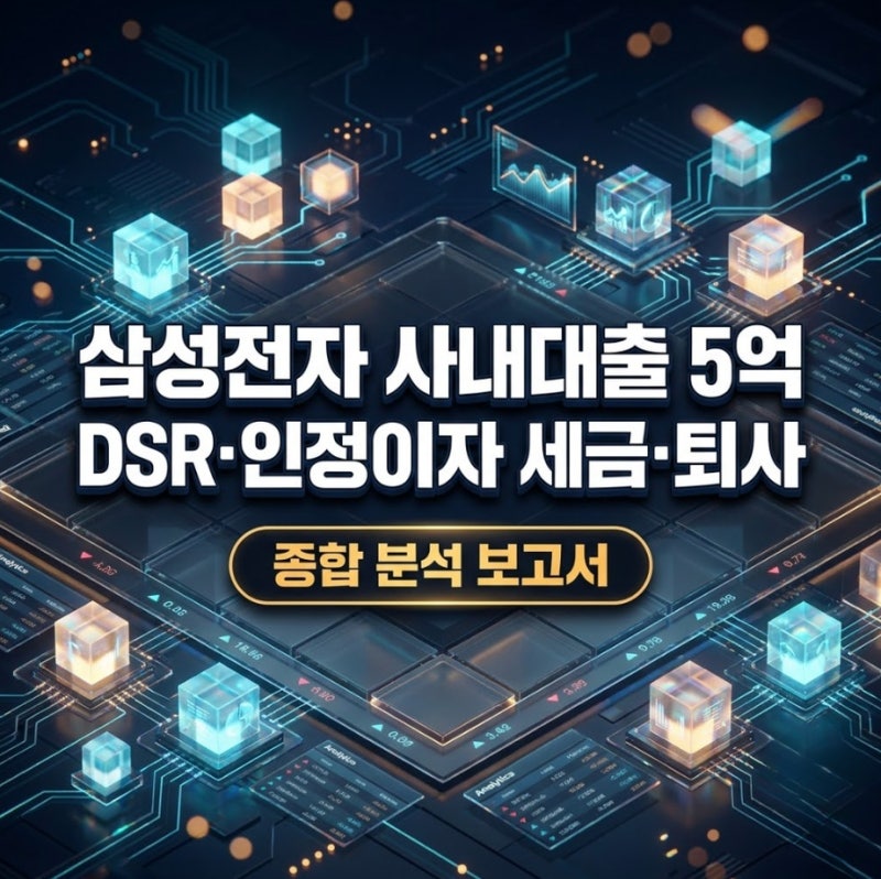 삼성전자 사내대출 5억 1.5% 조건 총정리: DSR·인정이자 세금·퇴사 리스크와 시중 주담대 조합....