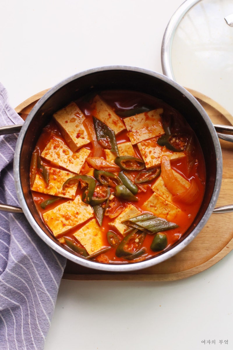 이모카세 고추장 두부찌개 레시피 두부요리