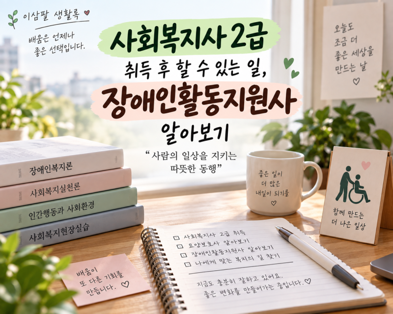 사회복지사 2급 취득 후 할 수 있는 일｜장애인활동지원사 교육시간·실습·교육기관 알아보....