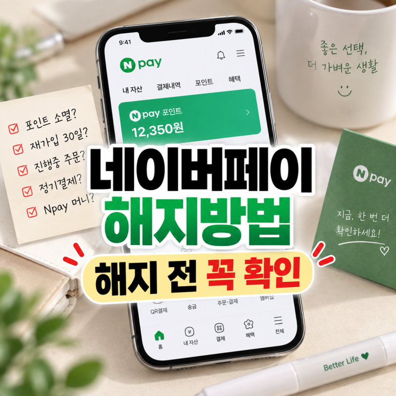 잠깐, 탈퇴 누르기 전에 보세요｜네이버페이 해지방법·해지 후 재가입 30일, 절차 총정리
