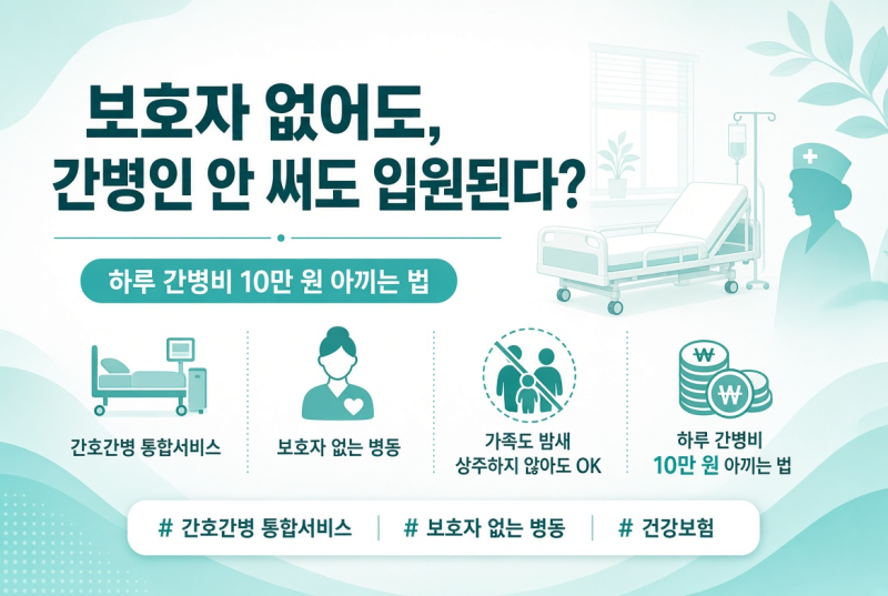 간병인 구하다가 지친 사람만 보세요 "보호자 없는 병동" 간호간병 통합서비스