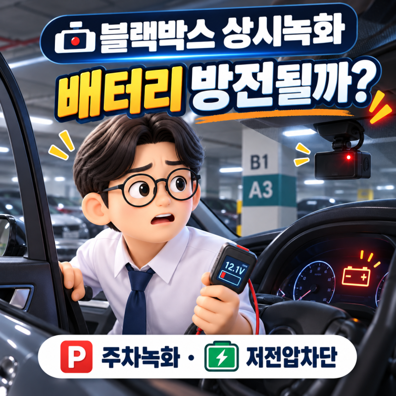 자동차 블랙박스 상시녹화 켜두면 배터리 방전될까?｜주차녹화·저전압차단 확인방법