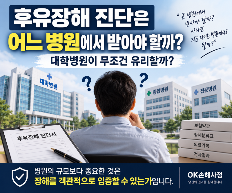 후유장해 진단은 어느 병원에서 받아야 할까? 대학병원이 무조건 유리할까?