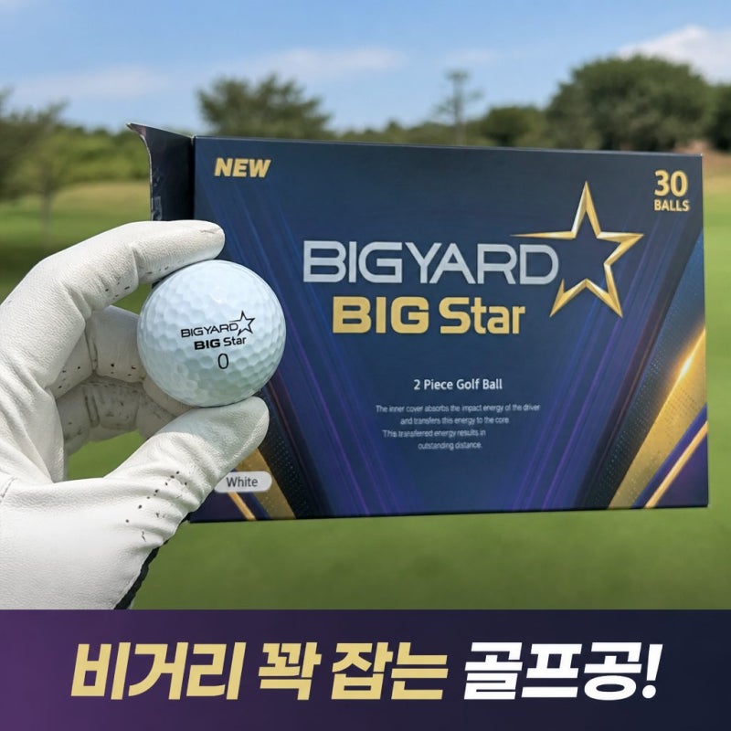넥센 빅야드 빅스타 2피스 고반발 비거리 골프공 화이트 30구 가성비 추천
