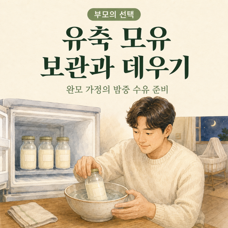 유축 모유 보관기간과 데우는 법, 완모 가정의 밤중 수유 준비
