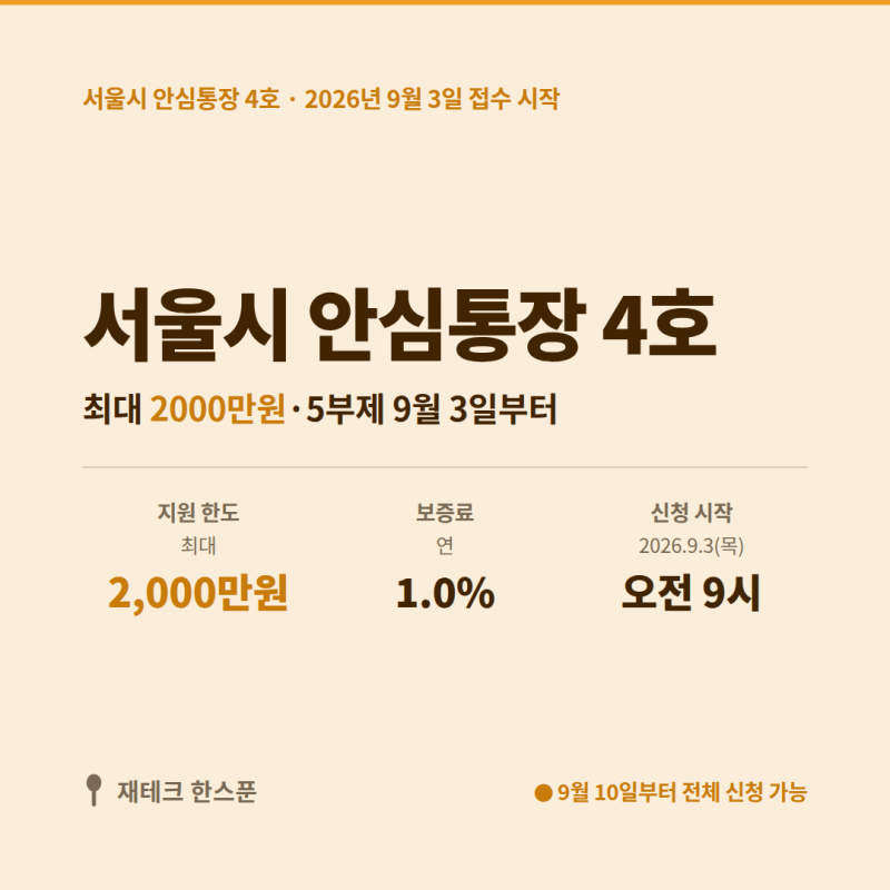 서울시 안심통장 4호 5부제 신청일정 | 준비물부터 한도까지 총정리