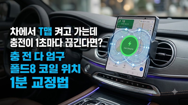 갤럭시 Z 폴드8 차량용 무선 충전 거치대에서 자꾸 끊길 때 해결법 (코일 위치 불일치 팩트)