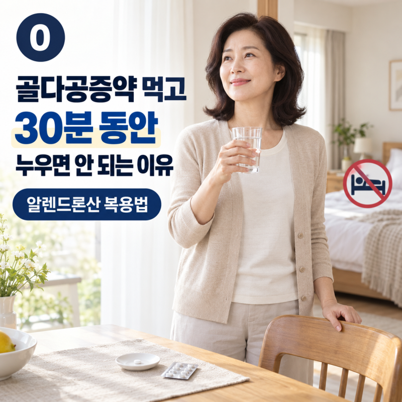 골다공증약 먹고 왜 30분 동안 누우면 안 될까? 알렌드론산 복용법 총정리