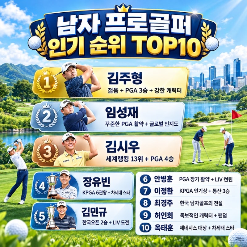 요즘 가장 주목받는 KPGA 선수는 누구?｜2026 남자 골프 스타 10명