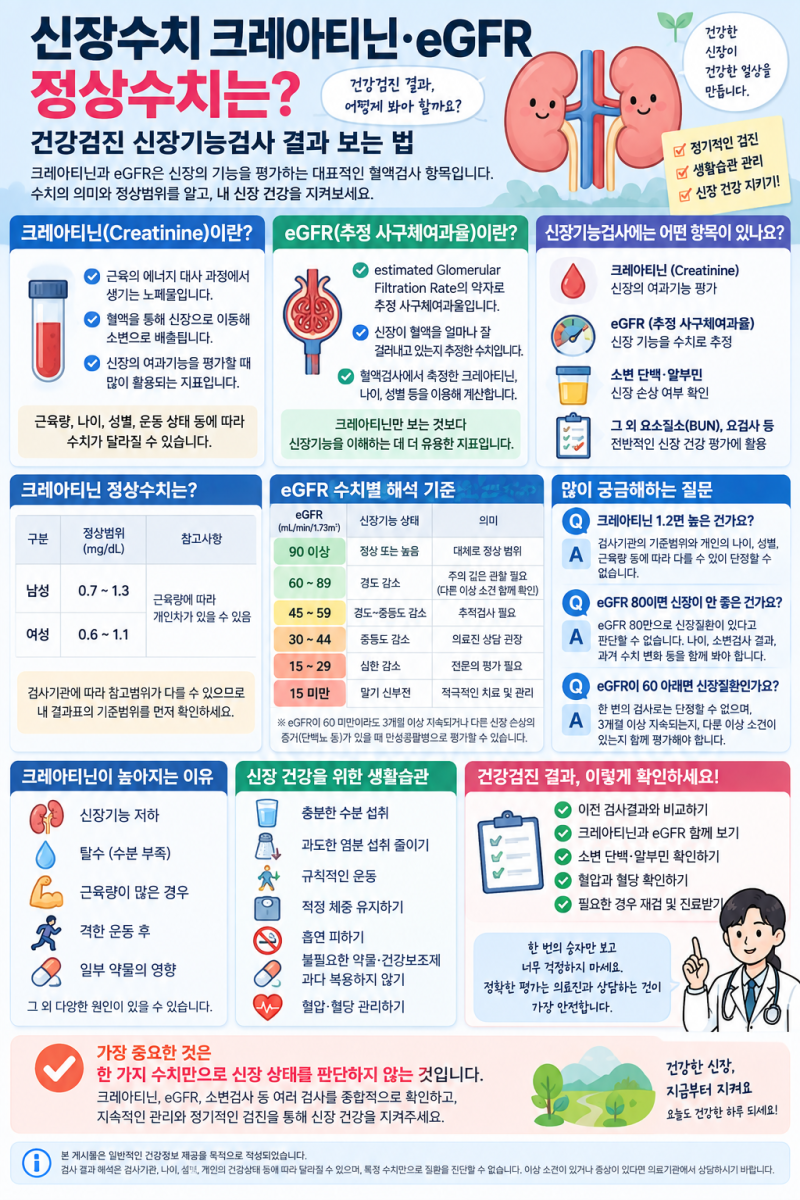신장수치 크레아티닌·eGFR 정상수치는?
