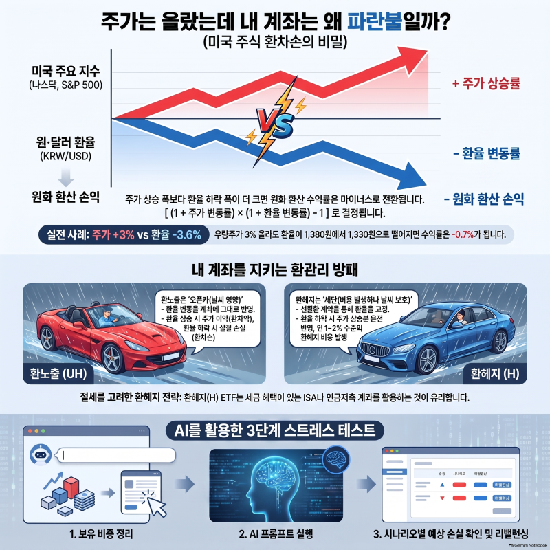 환율 하락 미국 주식, 주가는 올랐는데 왜 내 계좌는 마이너스일까?