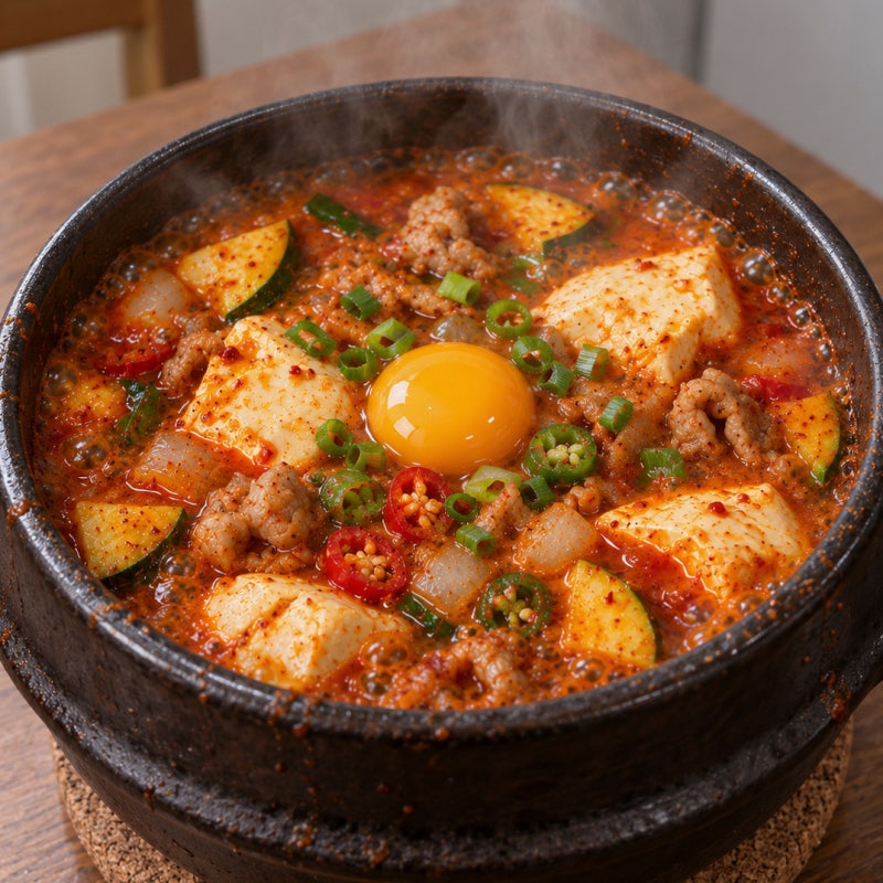돼지고기 순두부찌개 10분 컷! 감칠맛 비법은?