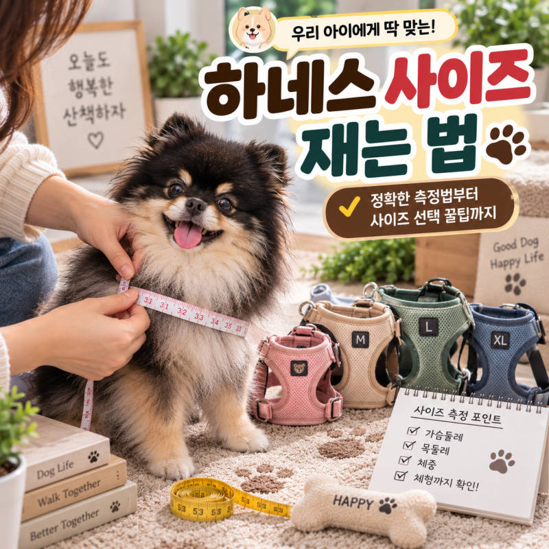 강아지 하네스 사이즈 재는 법, 빠지지 않게 고르는 방법 총정리