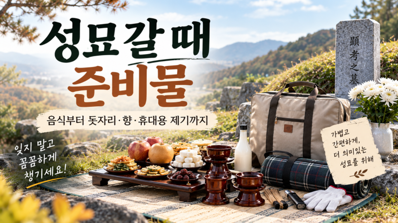 성묘 갈 때 준비물｜음식부터 돗자리·향·휴대용 제기까지