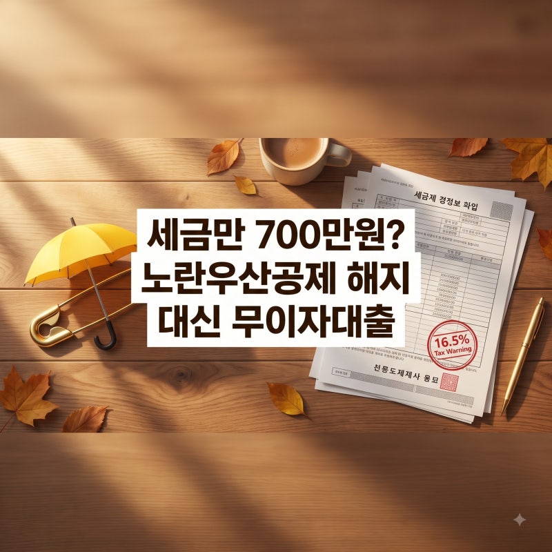 세금만 700만원? 노란우산공제 해지 대신 무이자대출