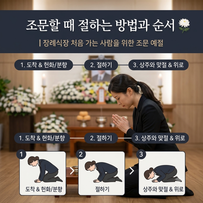 조문할 때 절하는 방법과 순서｜장례식장 처음 가는 사람을 위한 조문 예절