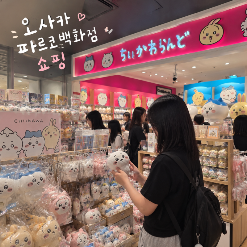 일본 오사카쇼핑 신사이바시 파르코 백화점 치이카와 캐릭터샵