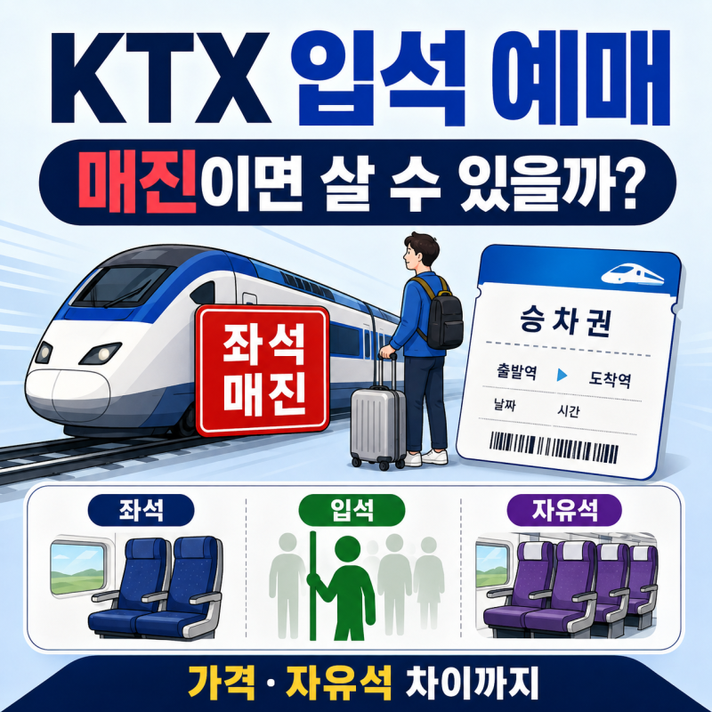 KTX 입석 예매, 매진이면 살 수 있을까? 가격·자유석 차이까지