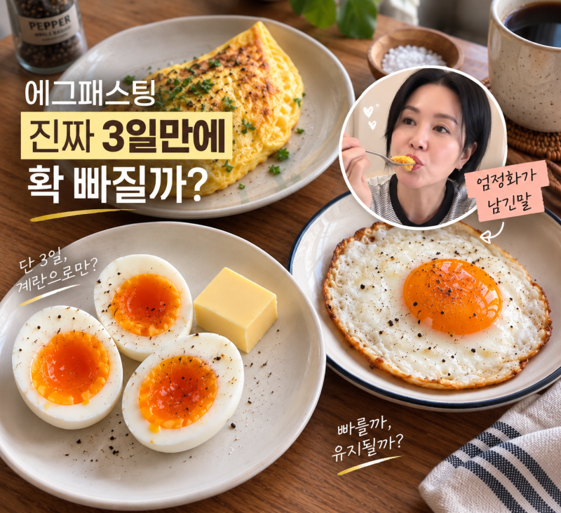 에그패스팅 정말 살이 쭉쭉 빠질까? 엄정화가 3일 해보고 남긴 말
