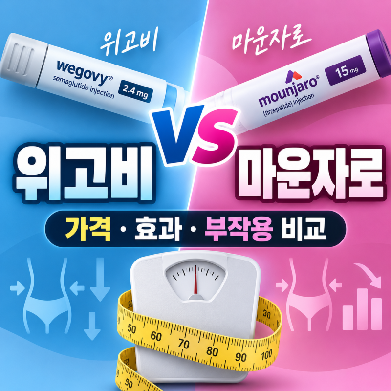 위고비 vs 마운자로 차이점 비교｜가격·체중감량 효과·부작용 총정리