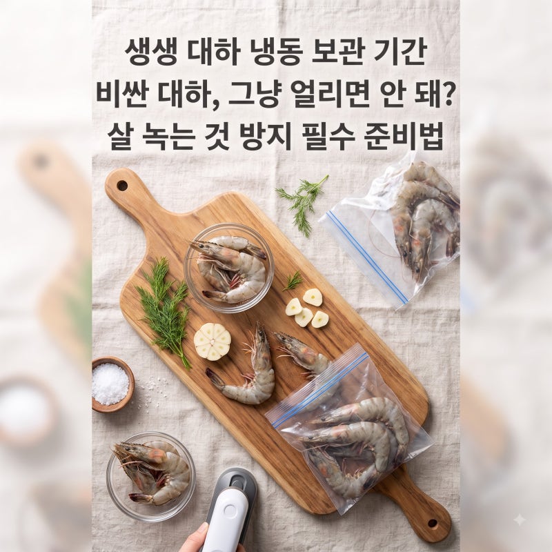생대하 냉동보관 기간 얼마? 해동 후 살 녹는 참사 피하는 손질법