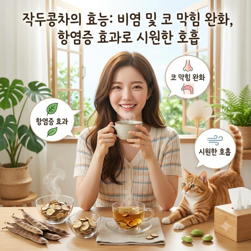 비염과 코막힘 뚫어주는 작두콩차 효능, 숨쉬기 편안해지는 항염 완화 효과