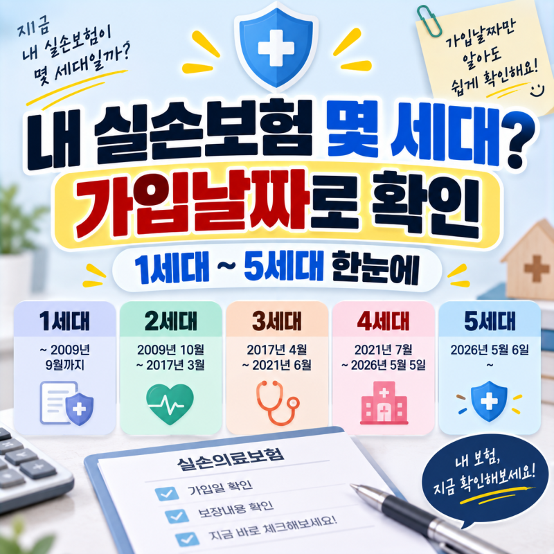 내 실손보험 몇 세대일까? 가입연도별 1·2·3·4·5세대 확인방법