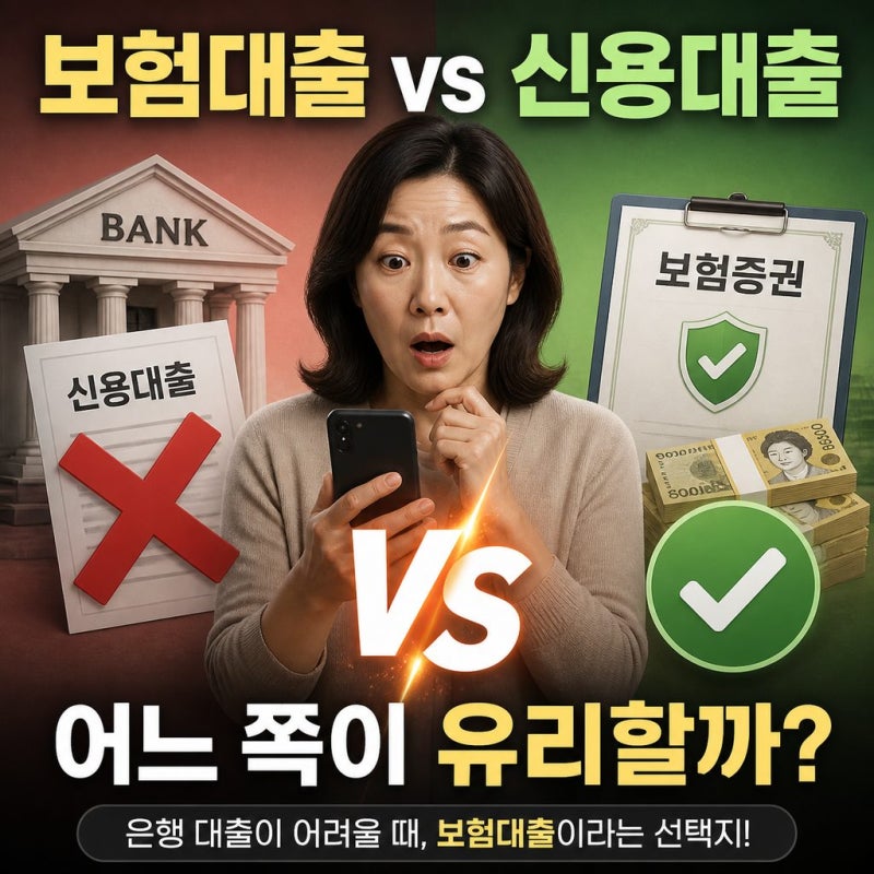 "신용점수 떨어질까 봐 걱정이라면?" 보험대출 vs 신용대출 진짜 유리한 건?