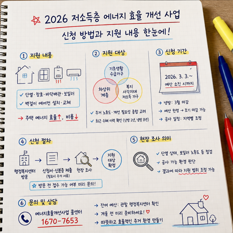 겨울철 난방비 걱정 덜어주는 저소득층 에너지 효율 개선 사업신청 안내(마감 되었습니다. 20....
