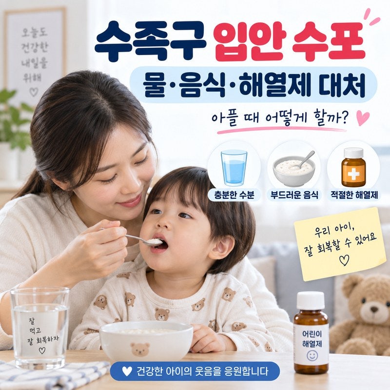 수족구 입안 수포 아플 때 어떻게 할까｜물·음식·해열제 대처법