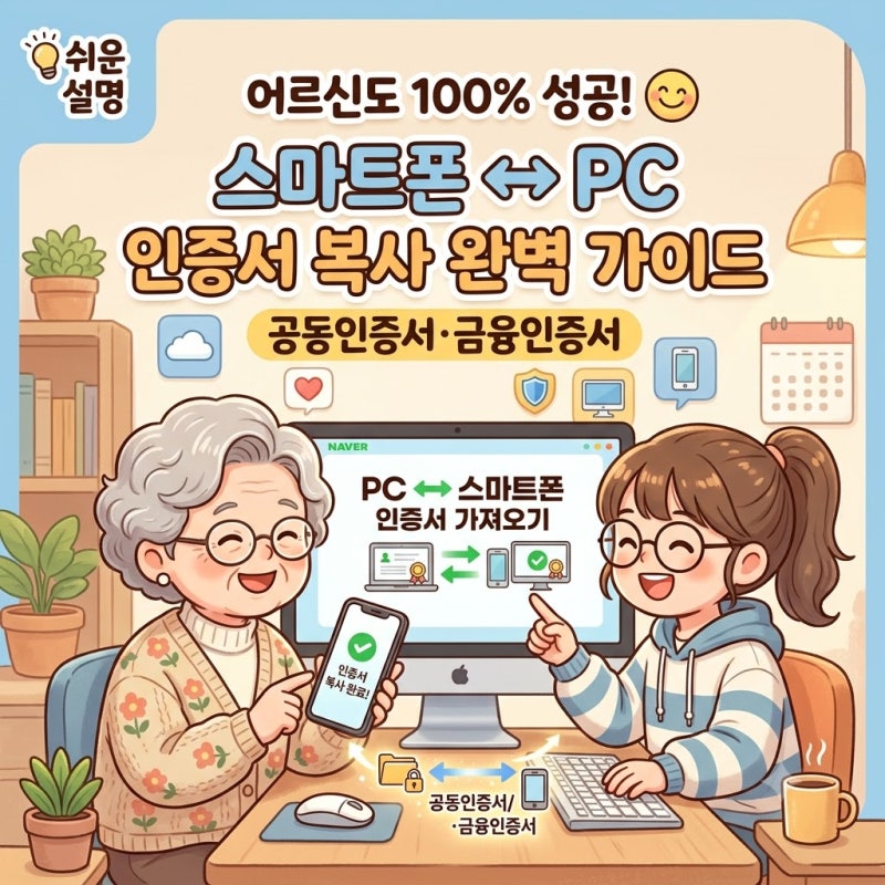 어르신도 100% 성공하는 공동인증서·금융인증서 복사 가이드: 스마트폰과 컴퓨터 자유롭게 ....