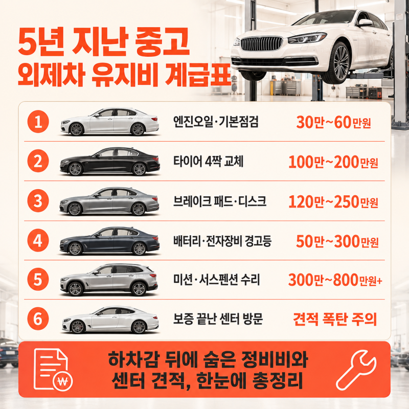 "하차감은 끝내주는데 센터 들어가니 현실이 보이네" 5년 지난 중고 외제차 유지비 불편한 진....