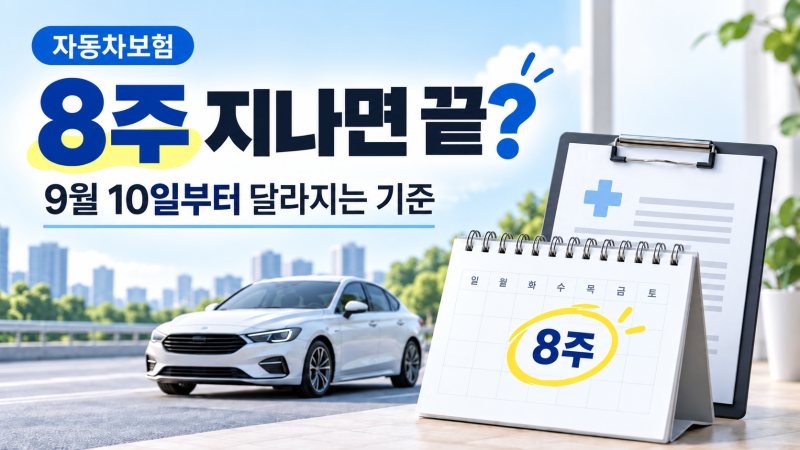 자동차보험 8주룰 9월10일 시행｜8주 지나면 치료비가 끊길까?