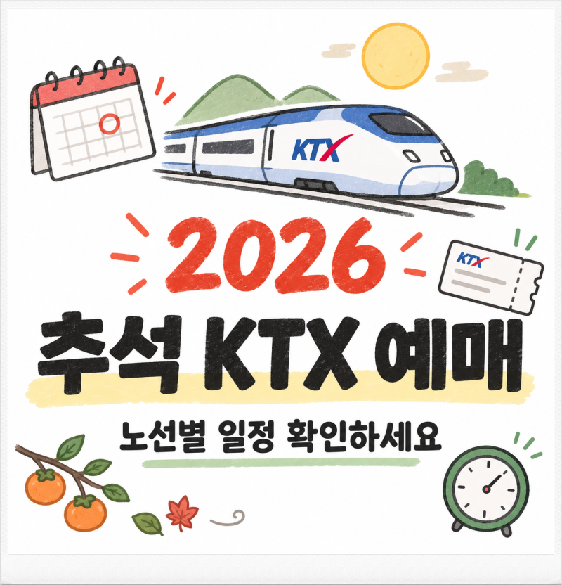 2026 추석 KTX 예매 일정과 방법 : 코레일 승차권 예약