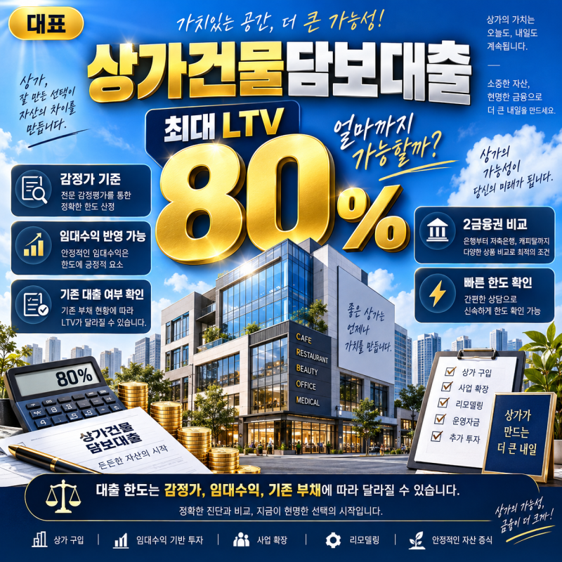 상가건물담보대출 한도 얼마나 나올까 감정가·임대보증금·상권에 따라 달라지는 대출 가능....