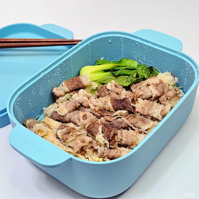 5분 완성 소고기 야채찜 전자레인지 찜기로 우삼겹 숙주찜 만들기