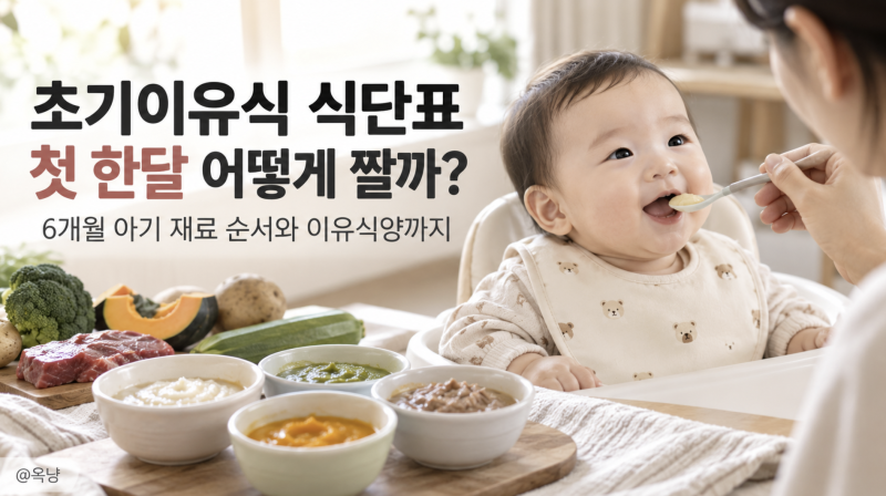 초기이유식 식단표 어떻게 짤까? 첫 한달 재료 순서와 이유식양